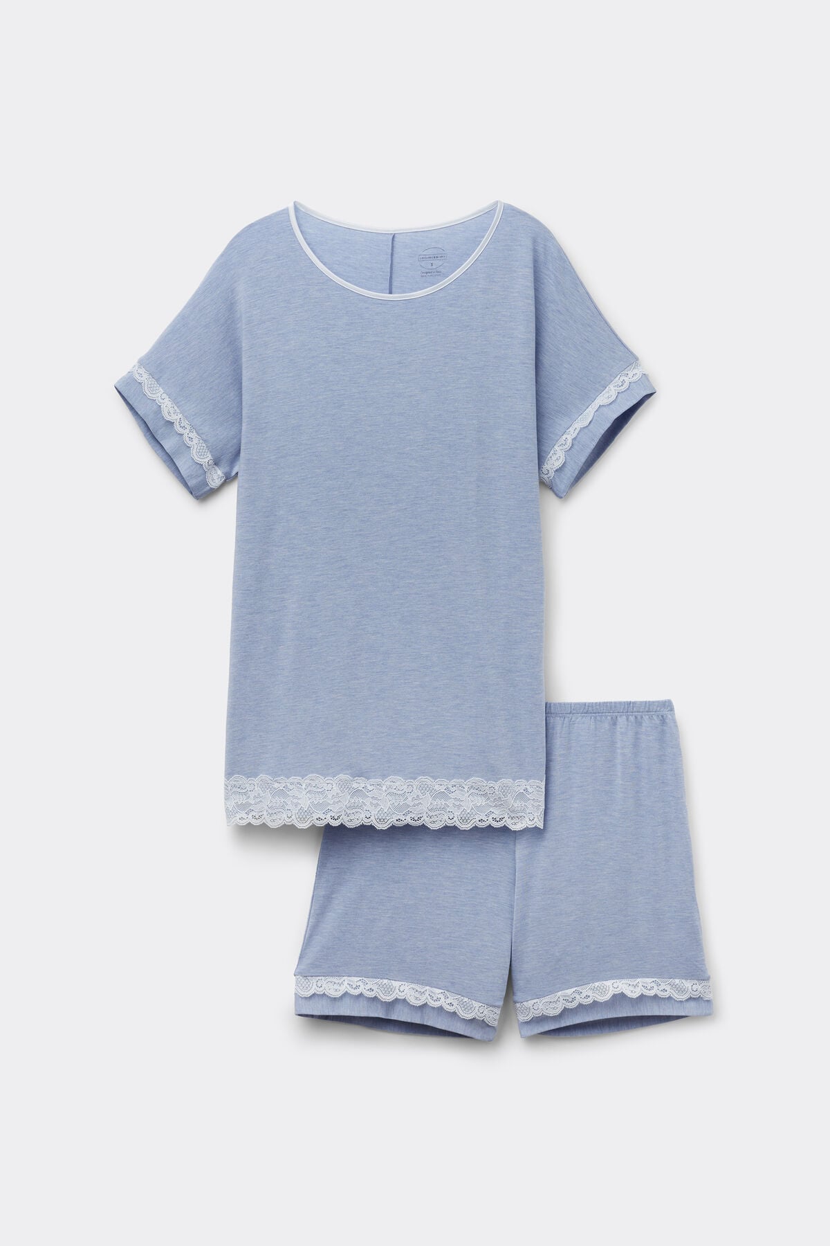 Lace Trim Short Pajamas in Modal